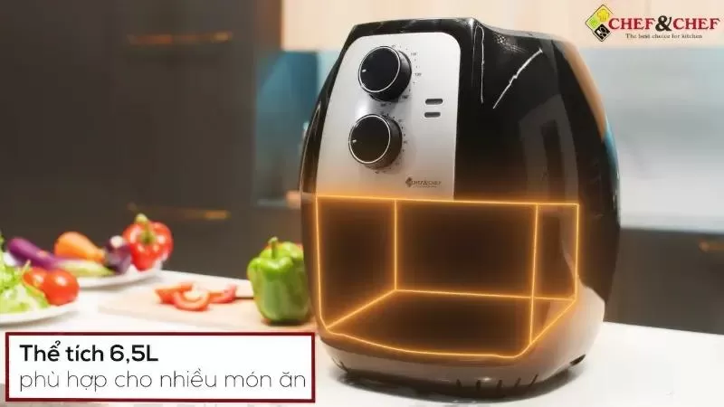 Nồi chiên không dầu CHEF&CHEF 6,5L dưới 2 triệu