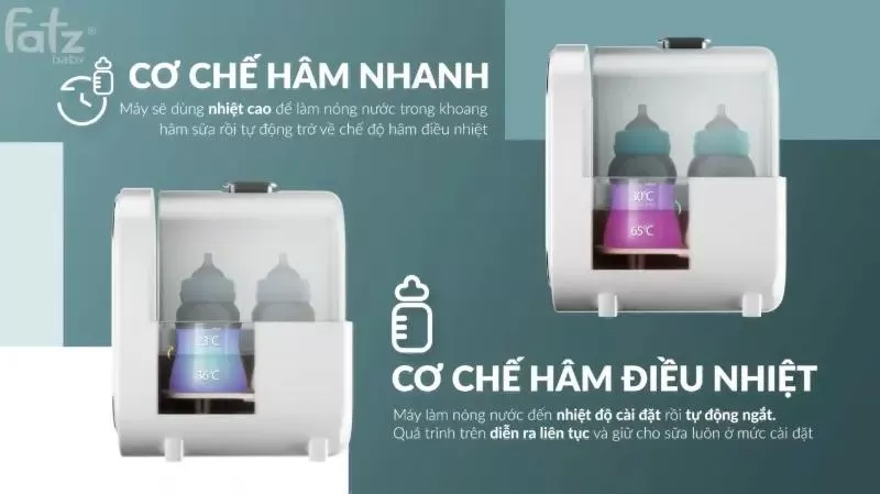 Máy hâm sữa Fatzbaby FB3090CY 2 bình - Fatz DOU 6