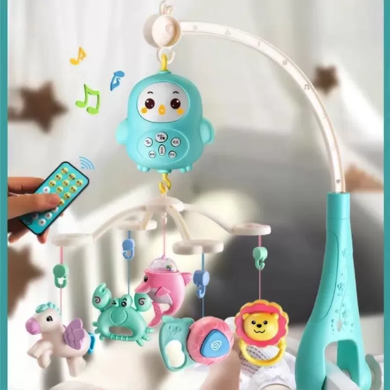 Đồ chơi treo nôi cũi cho bé phát nhạc tự xoay có điều khiển từ xa