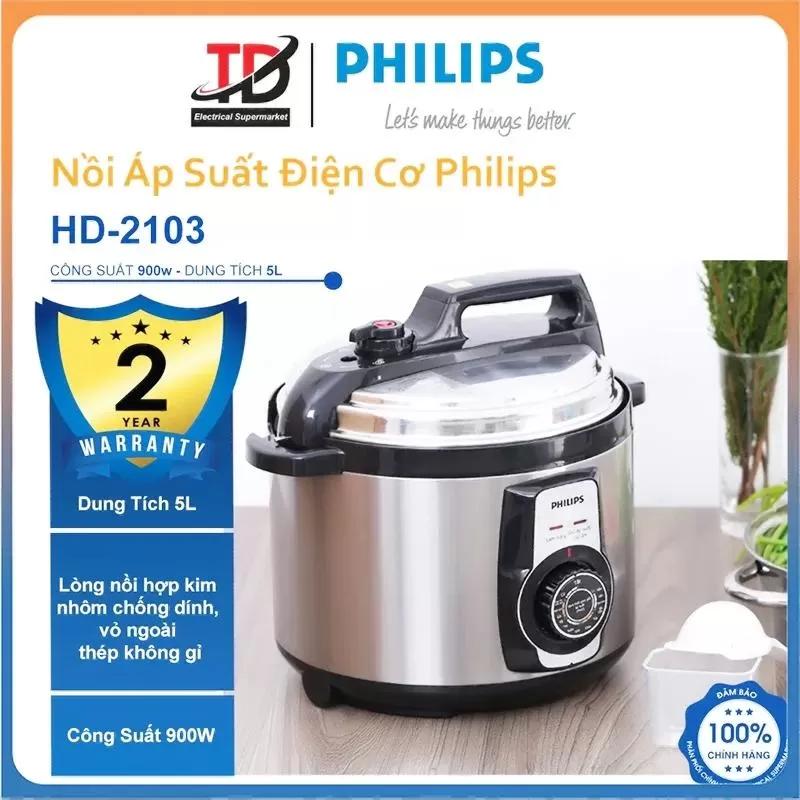 Nồi áp suất điện tử Philips 6L HD2137/65
