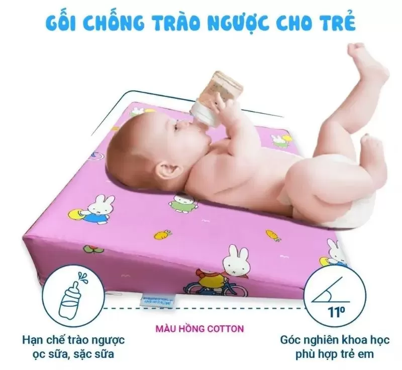Gối chống trào ngược cho bé, chống trớ, ợ hơi Yorokobi