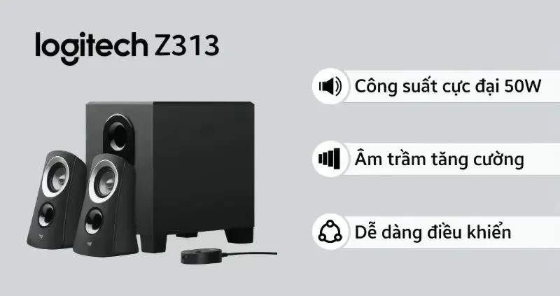 Loa vi tính công suất lớn Logitech Z313 2.1