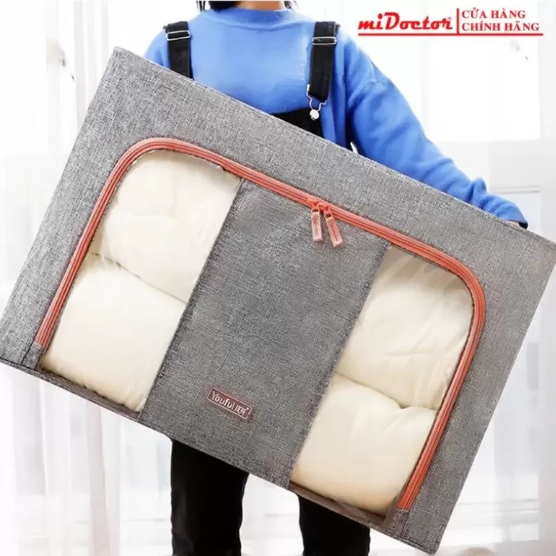 Túi đựng chăn màn quần áo khung sắt gấp gọn miDoctor