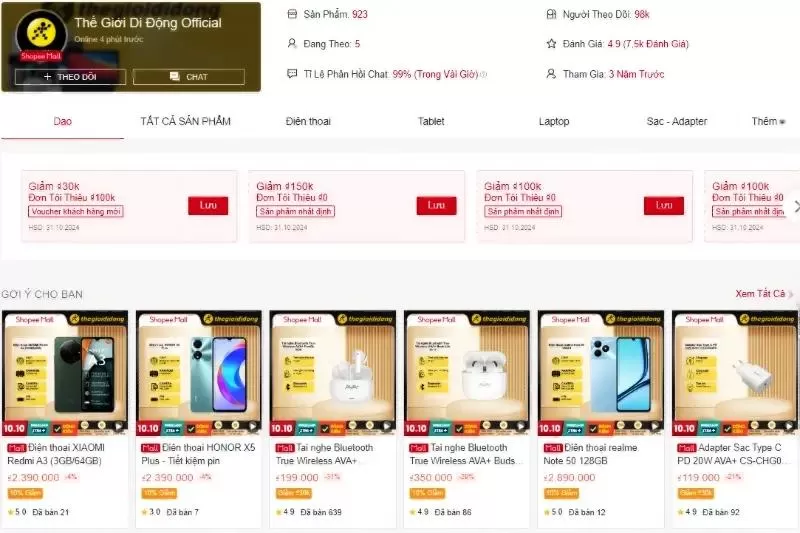 Shop bán điện thoại cũ uy tín Thế Giới Di Động