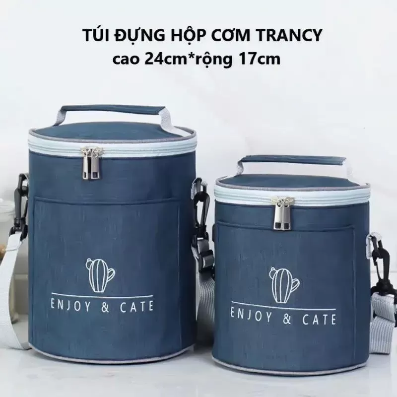Túi đựng hộp cơm giữ nhiệt Trancy hình trụ kích thước lớn