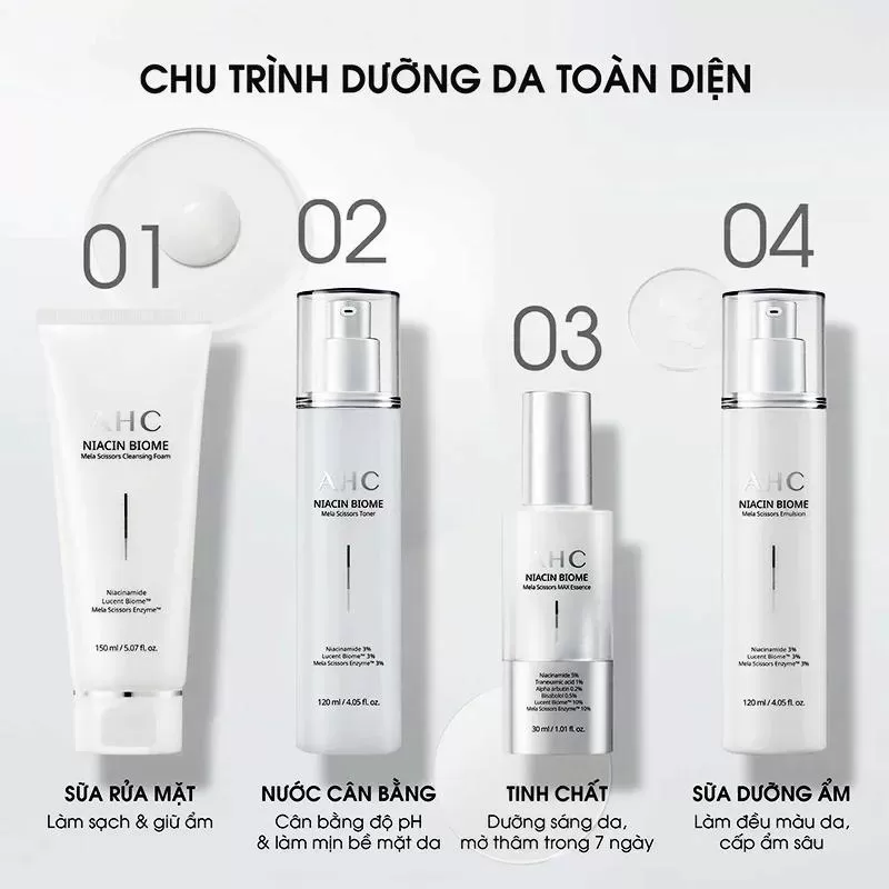 Tinh chất serum dưỡng trắng AHC Niacin Biome Mela Scissors Max Essence