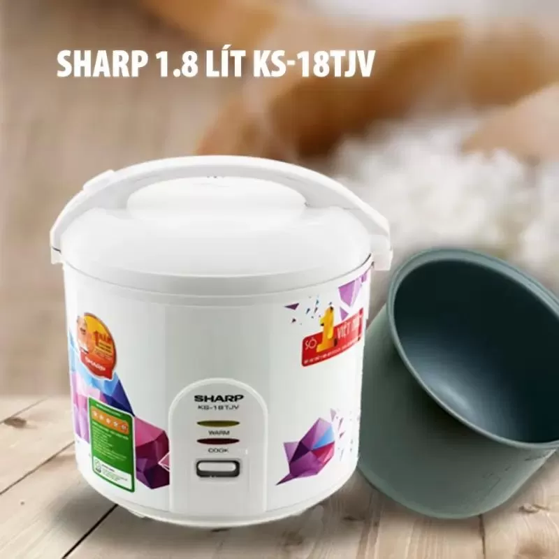 Nồi cơm điện nắp gài Sharp 1.8 lít KS-18TJV