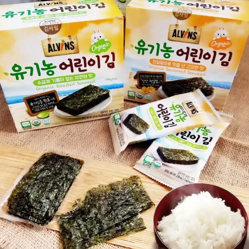 Rong biển ăn liền hữu cơ tách muối Hàn Quốc Alvins cho bé