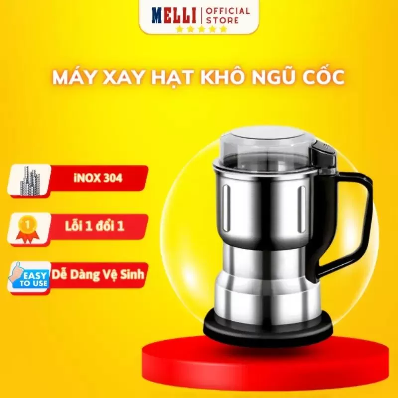 Máy xay hạt khô siêu mịn 8 lưỡi dao chất liệu inox 304 cao cấp