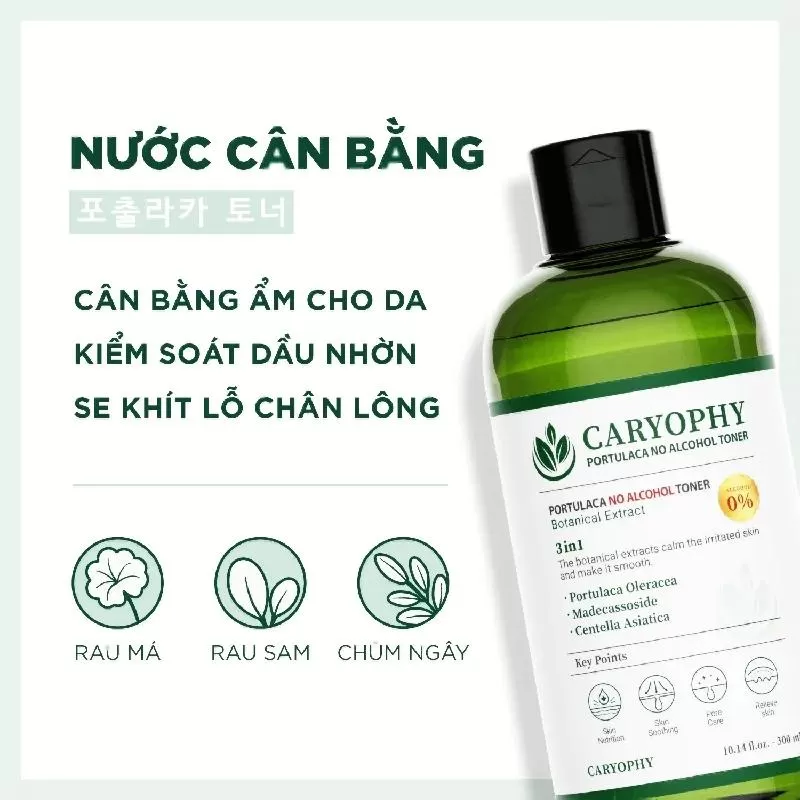 Toner Caryophy Portulaca không cồn Hàn Quốc