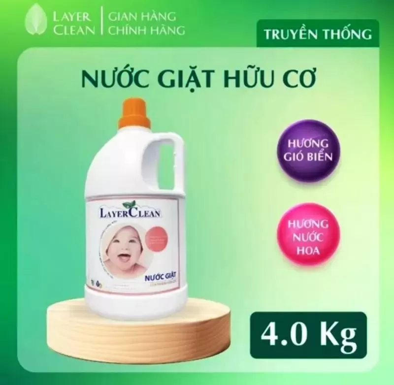 Nước giặt hữu cơ cho bé Layer Clean Hương Gió Biển Nước hoa