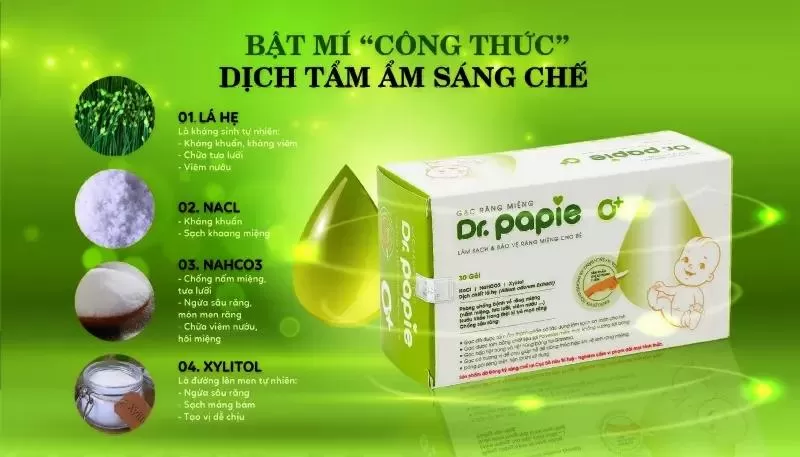 Gạc rơ lưỡi Dr Papie cho trẻ sơ sinh