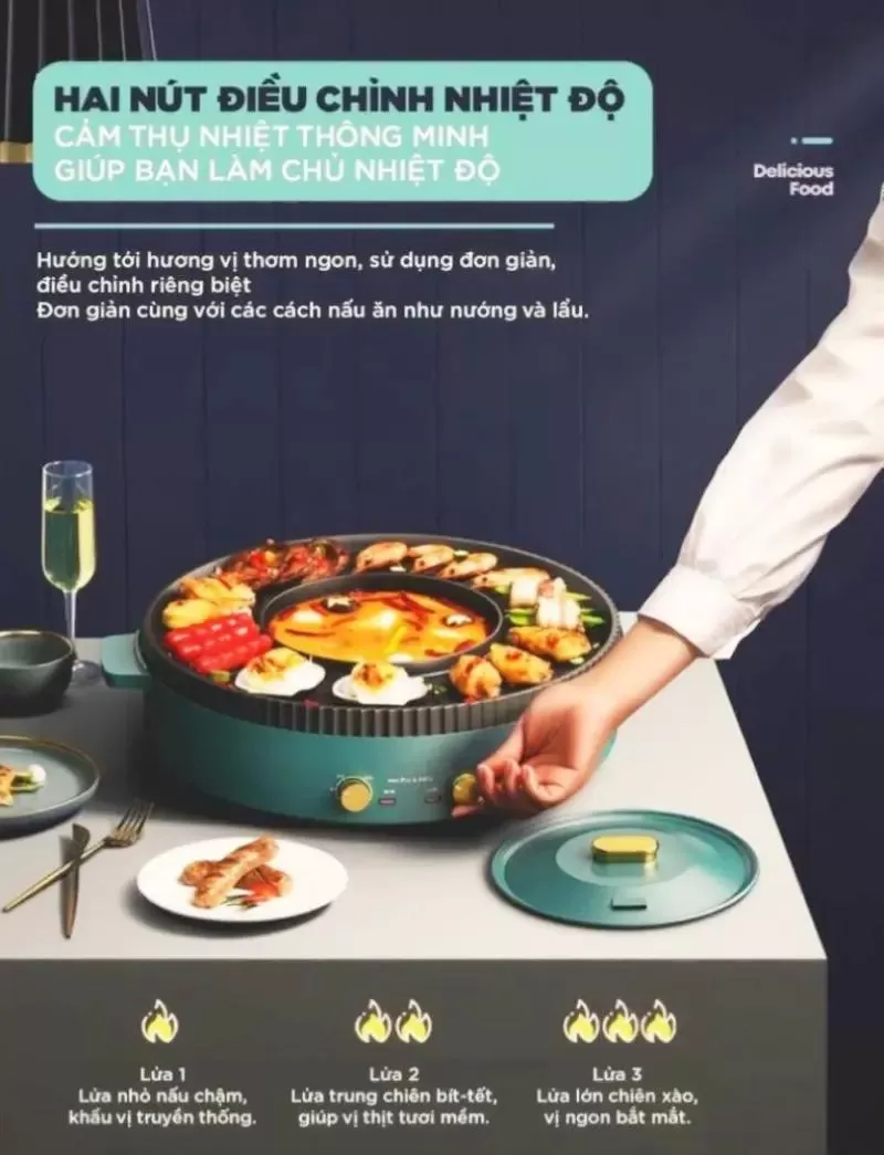 Nồi lẩu nướng Nhật đa năng NineShield