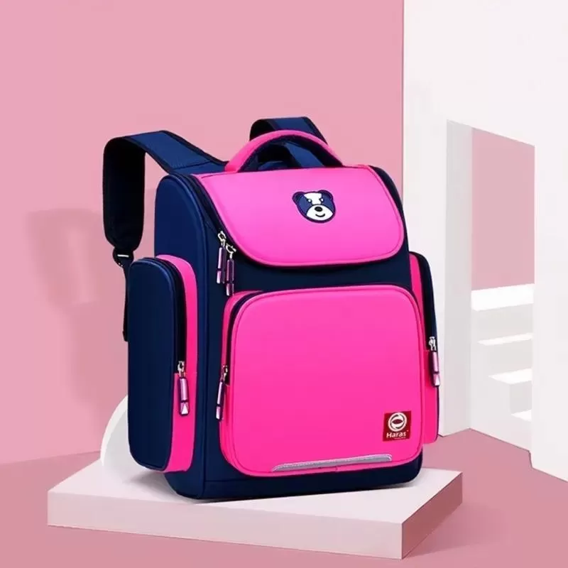 Balo gấu chống gù lưng cho bé học sinh cấp 1 HARAS Clever Hippo