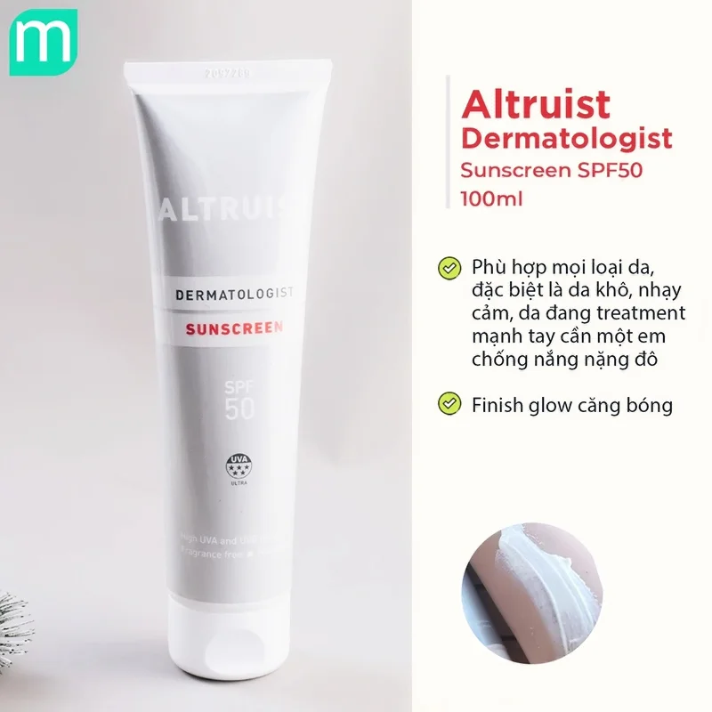 Kem chống nắng Altruist Dermatologist Sunscreen SPF50